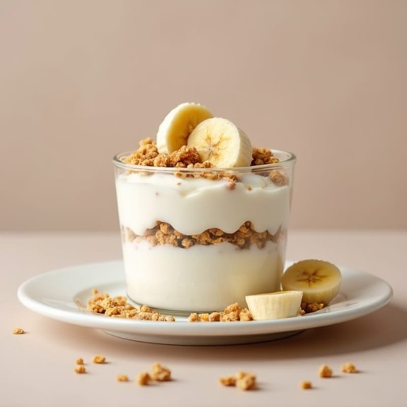 Protein Yogurt Mousse with Banana and Crunchy Granola