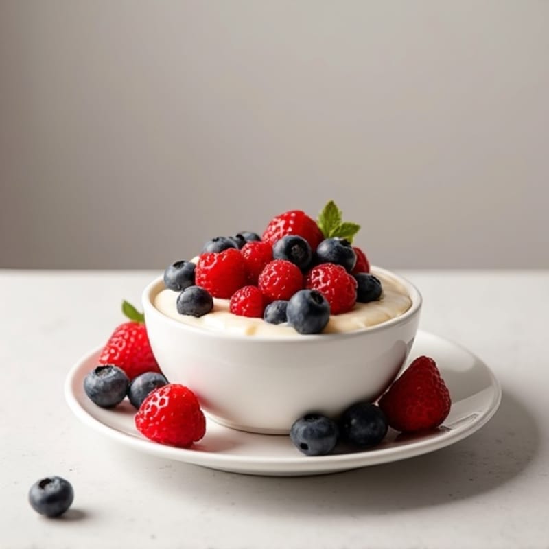 Silky Vanilla Protein Yogurt with Berries