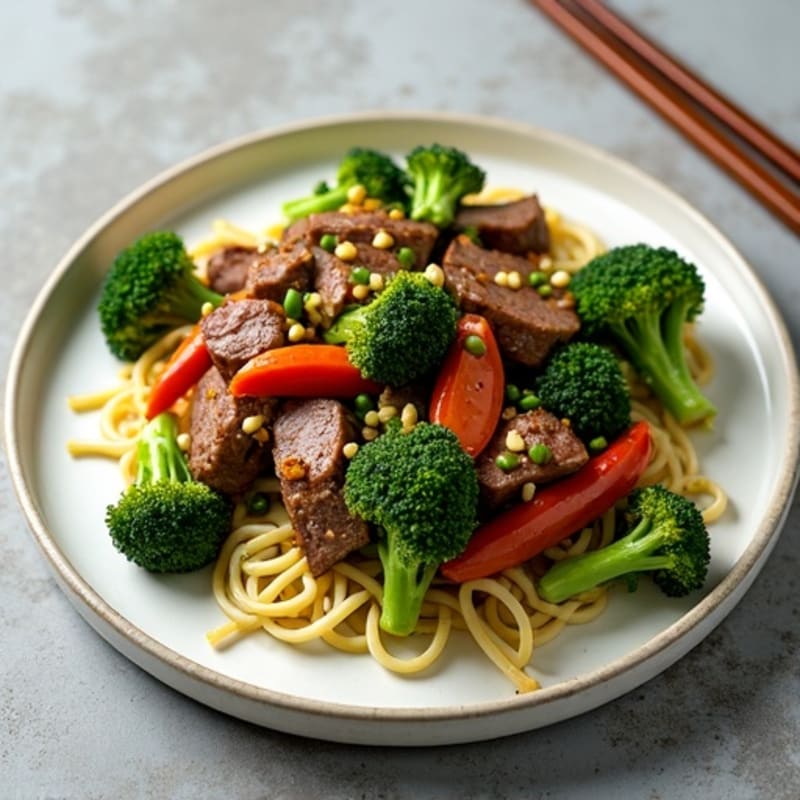 Garlic Ginger Beef and Crispy Broccoli Stir-Fry