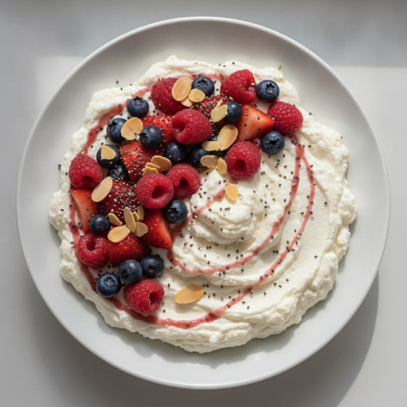 Silky Greek Yogurt Protein Mousse with Mixed Berries