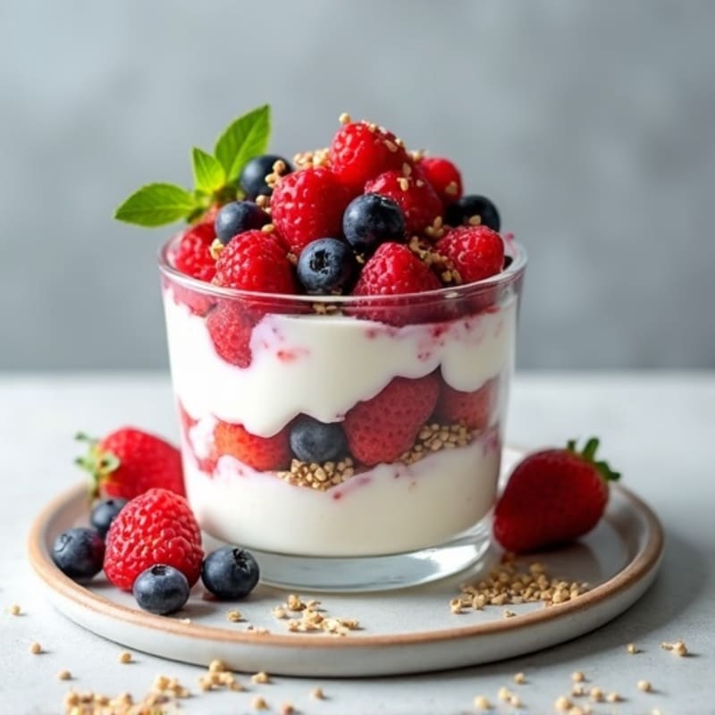 Greek Yogurt Protein Parfait with Mixed Berries