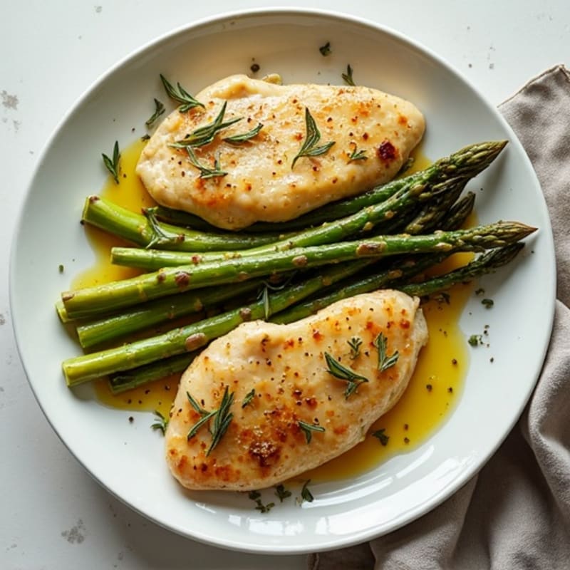 Sheet Pan Lemon Herb Chicken with Roasted Asparagus
