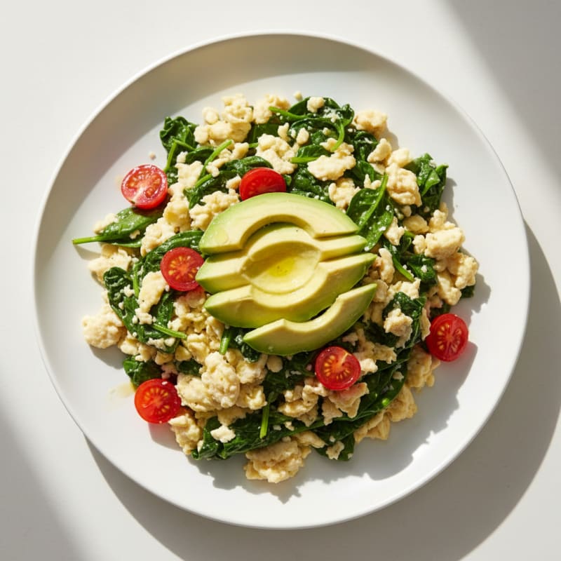 Egg White Spinach Scramble with Turkey Breast