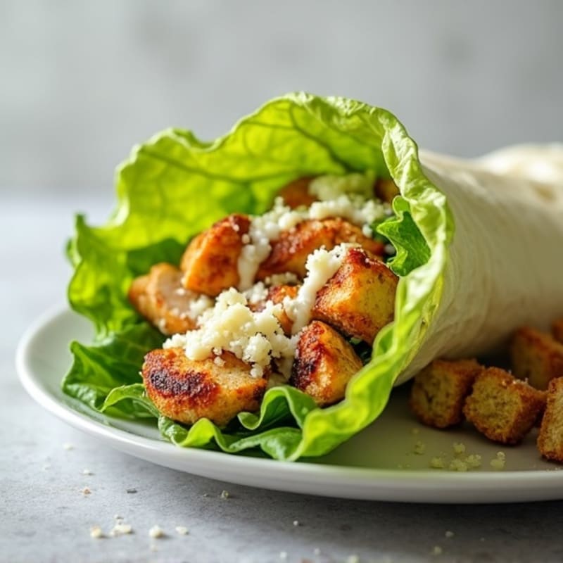 Crispy Grilled Chicken Caesar Lettuce Wrap