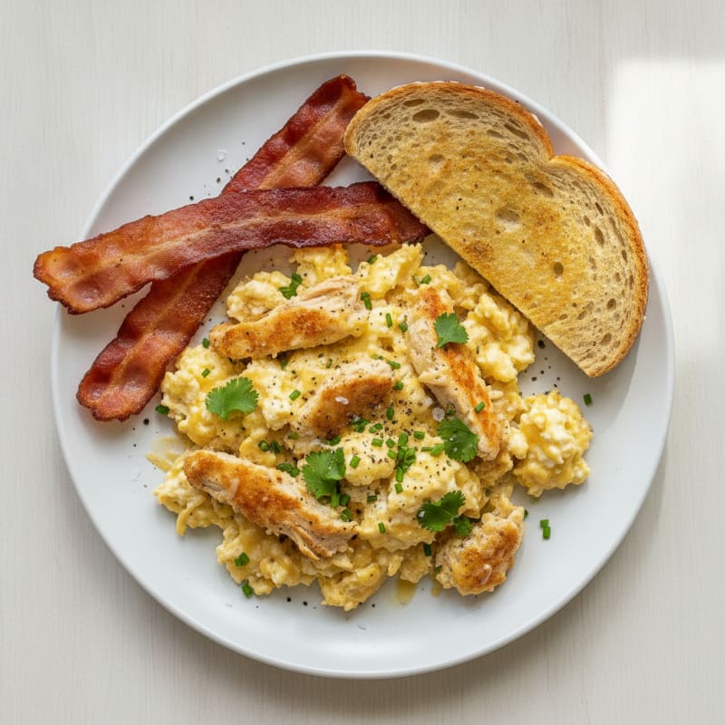 Shredded Chicken and Egg Scramble