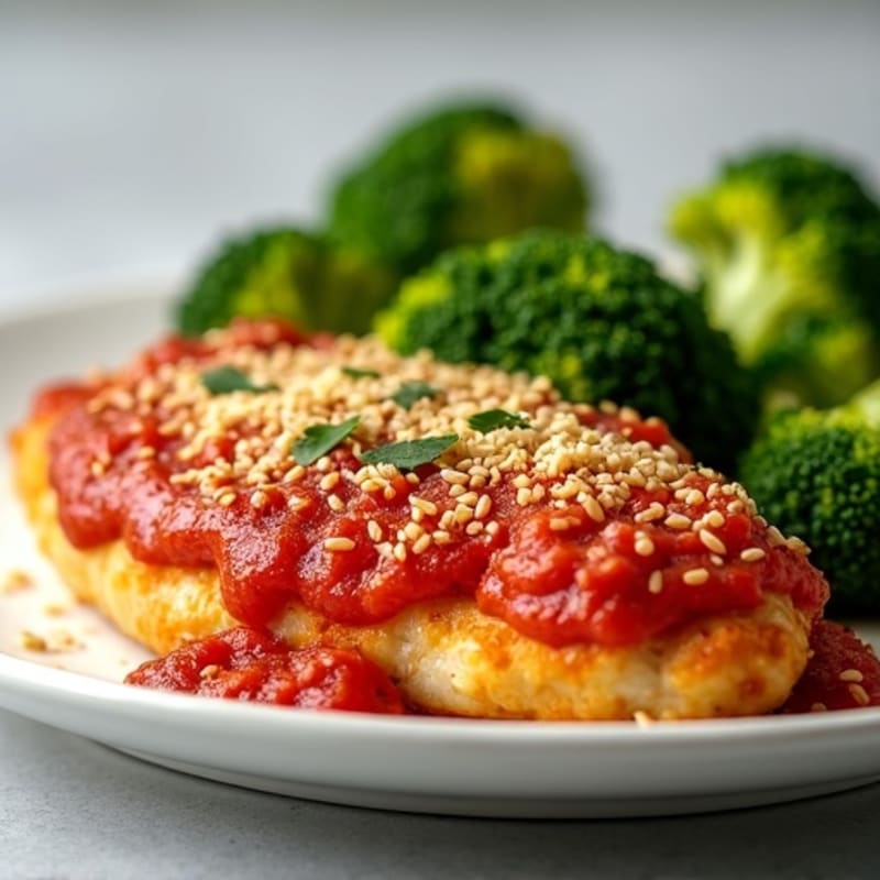 Crispy Baked Chicken Parmesan with Roasted Broccoli