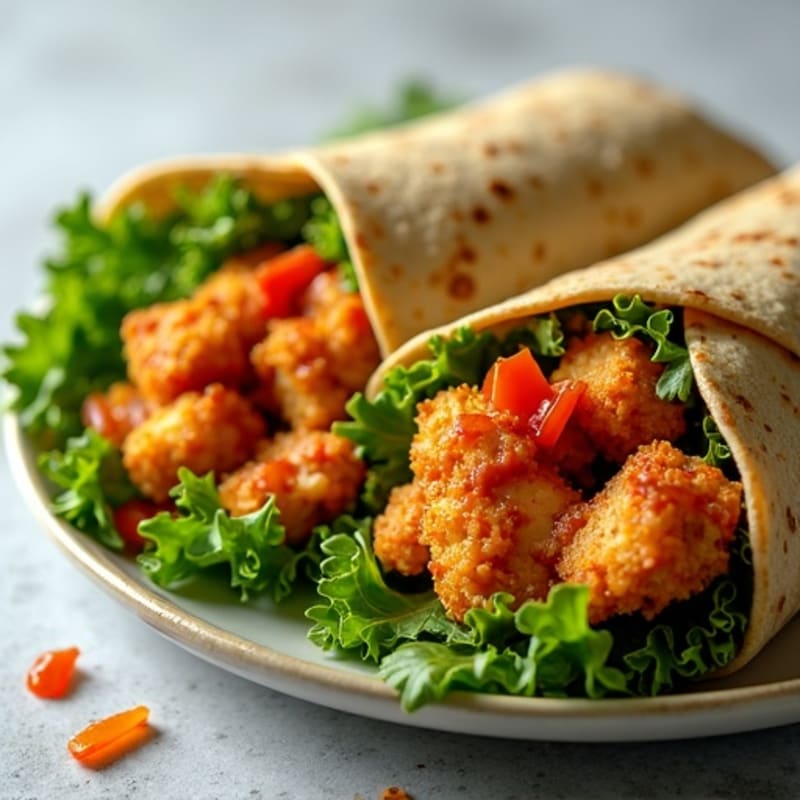 Crispy Buffalo Chicken Wrap with Fresh Greens