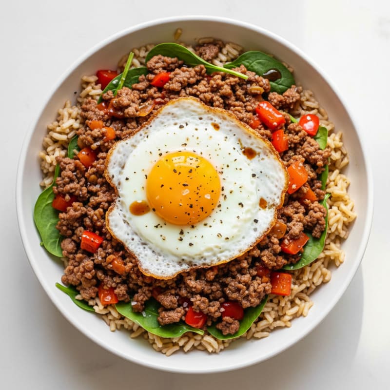 Savory Ground Beef and Rice Bowl