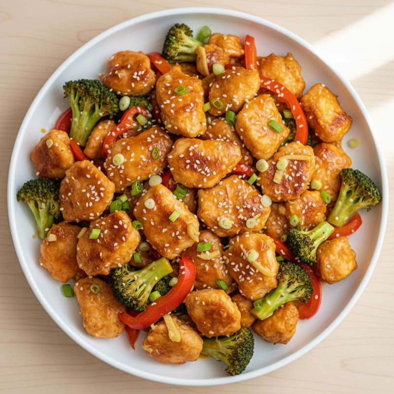 Crispy Orange-Glazed Chicken Stir-Fry