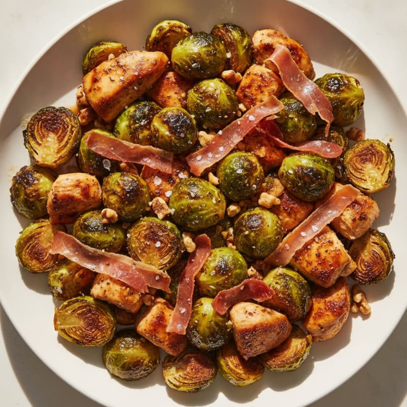 Balsamic-Glazed Brussels Sprouts with Prosciutto
