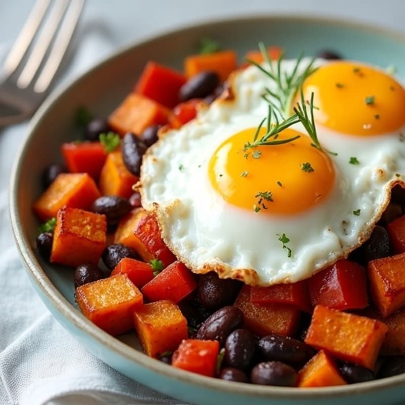 Crispy Egg and Sweet Potato Hash