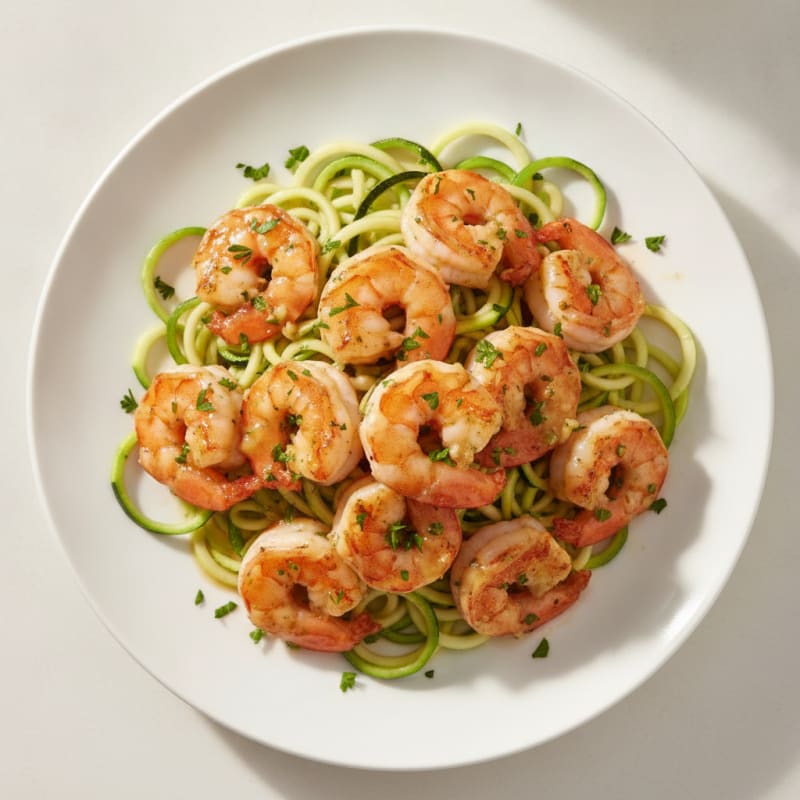 Lemon Garlic Grilled Shrimp with Zucchini Noodles