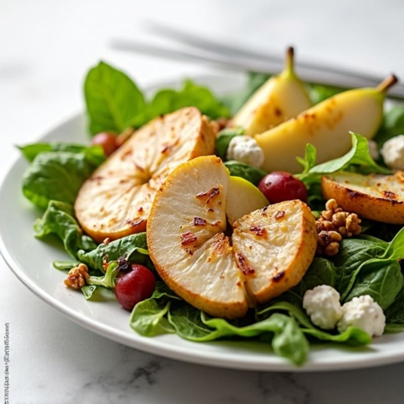 Honey-Roasted Walnut and Goat Cheese Salad with Fresh Pears