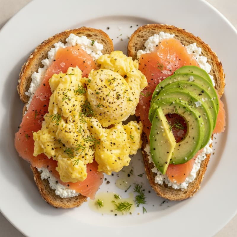 Smoked Salmon and Egg Protein Toast