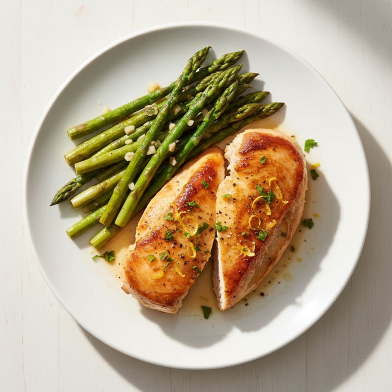 Crispy Lemon Herb Chicken with Roasted Asparagus
