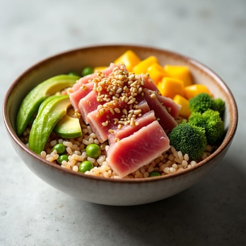 Fresh Ahi Tuna Poke Bowl with Mango