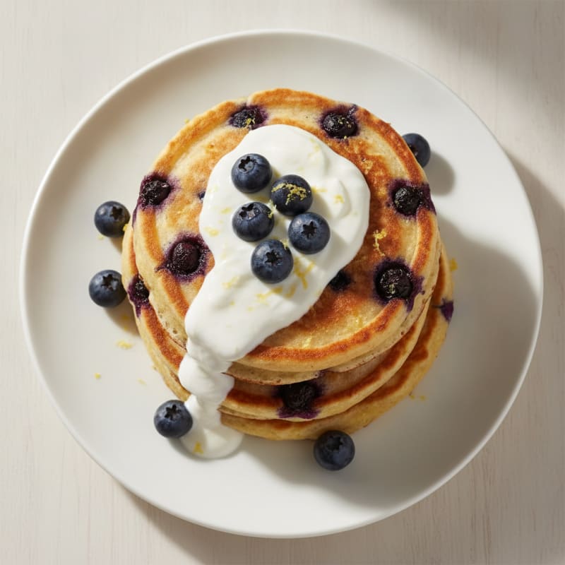 Blueberry Ricotta Pancakes with Lemon Zest