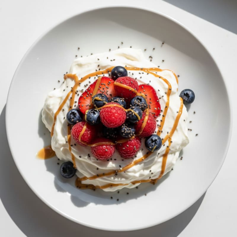 Silky Greek Yogurt Protein Pudding with Mixed Berries