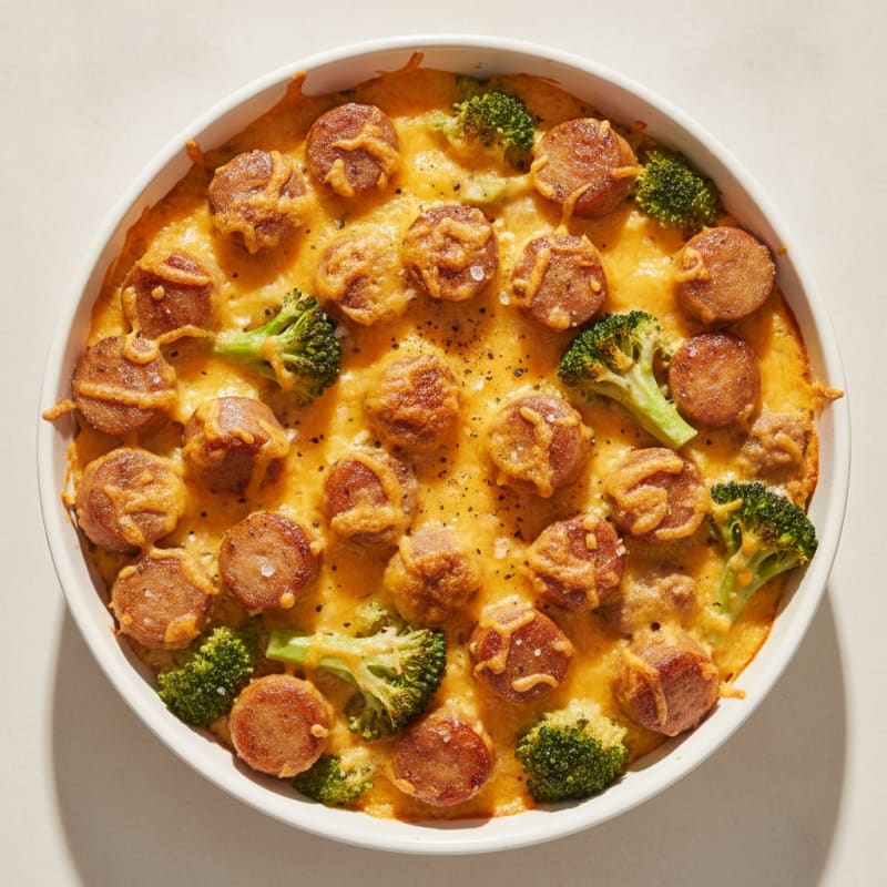Sausage and Broccoli Cheddar Bake