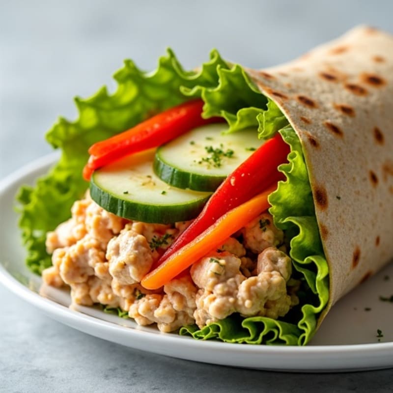 Spicy Tuna Fresh Wrap with Crunchy Vegetables