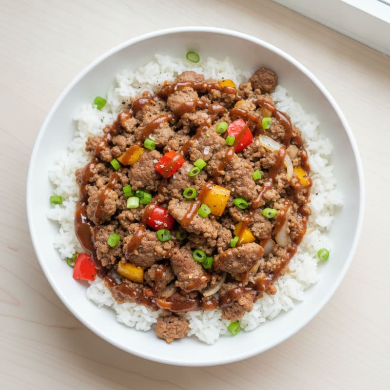 Ground Beef and Rice Bowl