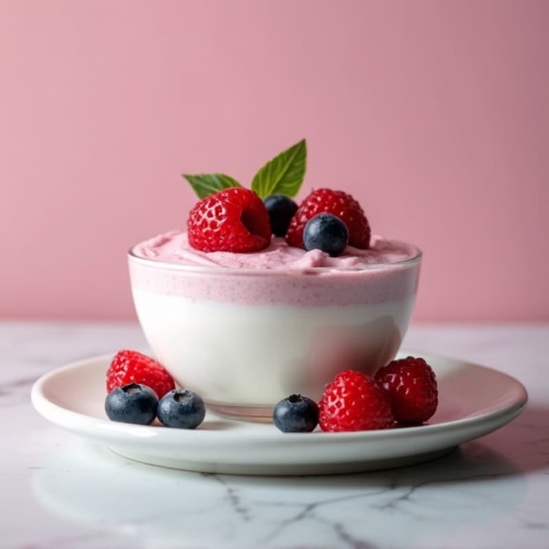 Greek Yogurt Protein Mousse with Mixed Berries