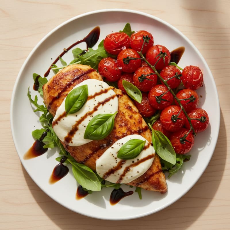 Caprese Balsamic Chicken with Roasted Tomatoes