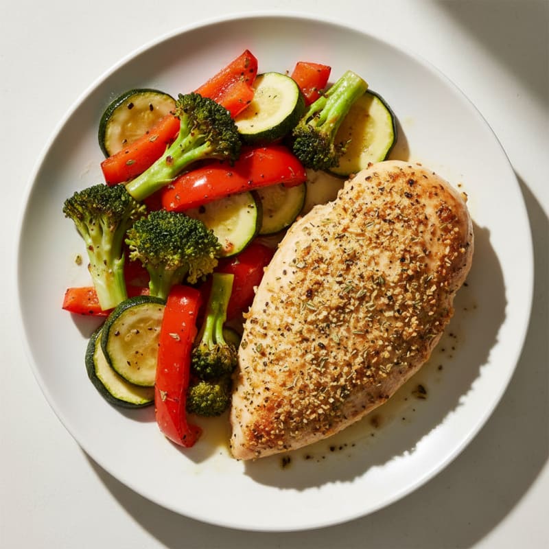 Savory Herb-Crusted Chicken with Roasted Vegetables