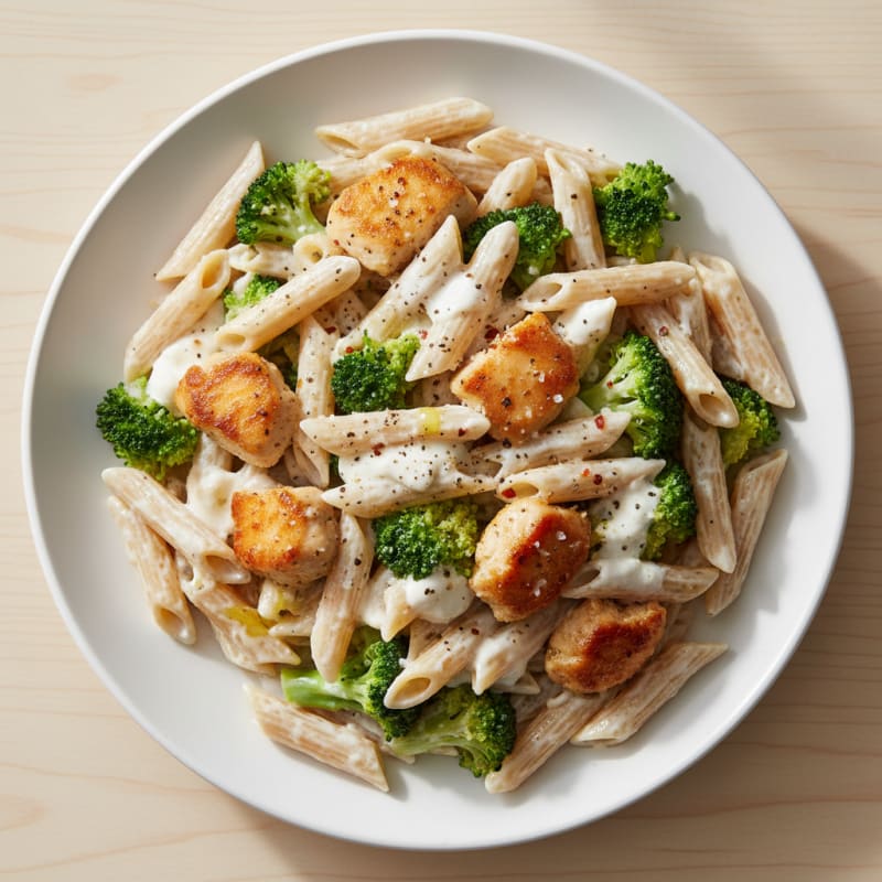 Creamy Garlic Chicken Broccoli Pasta