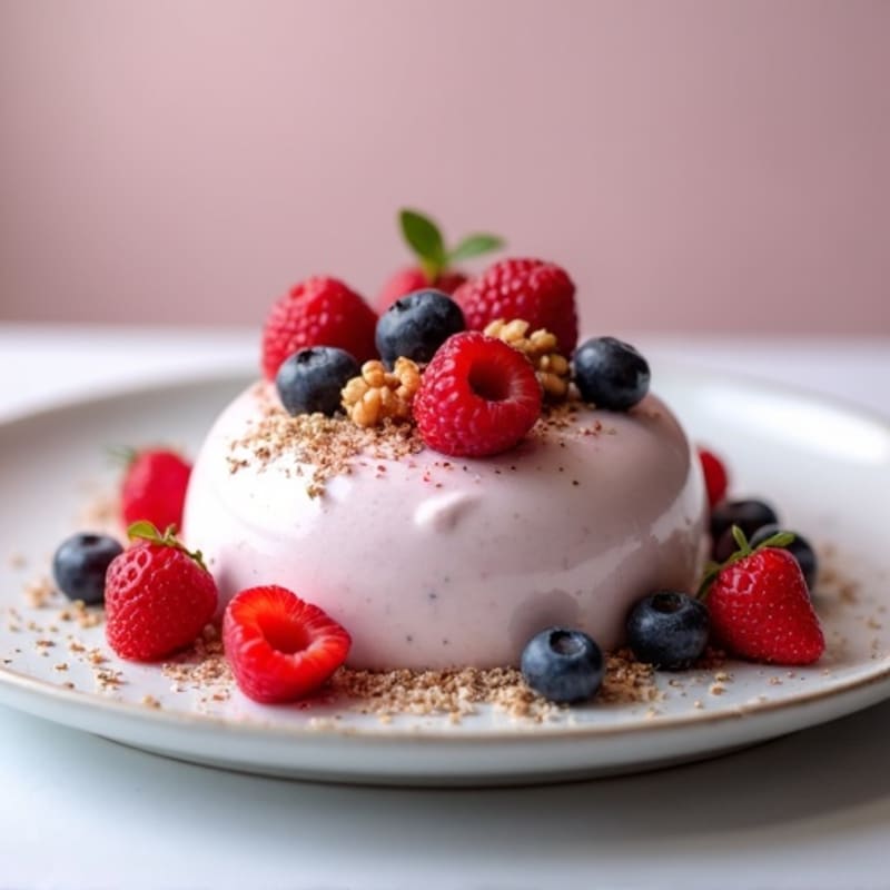Greek Yogurt Protein Mousse with Mixed Berries