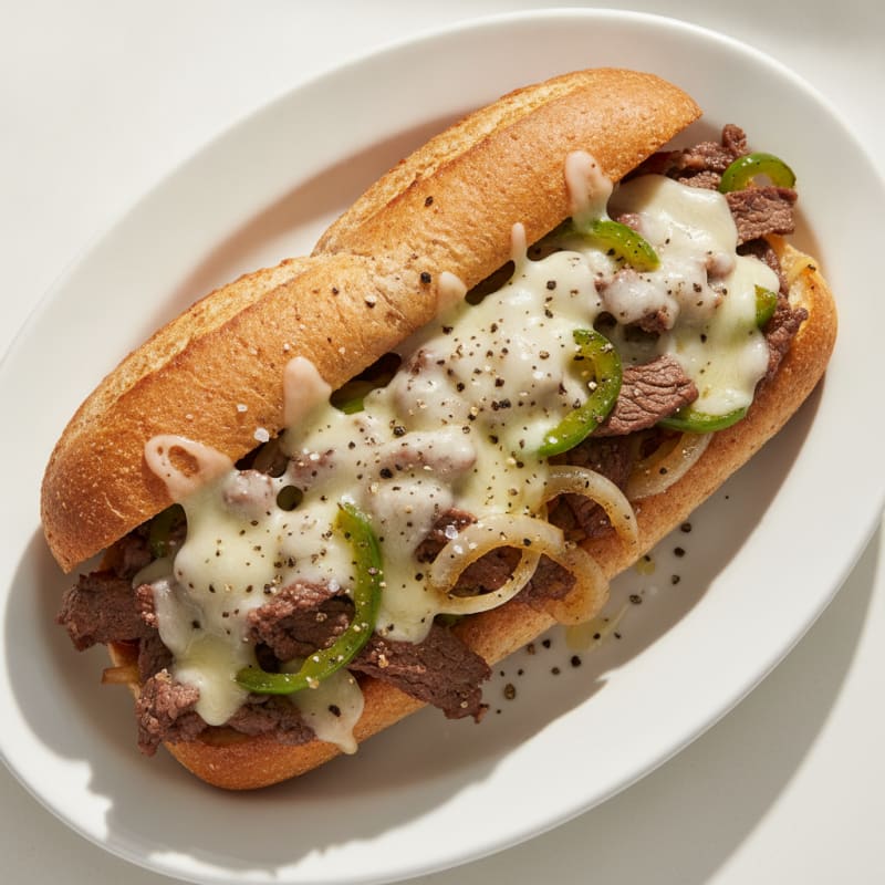 Classic Philly Cheesesteak Sandwich