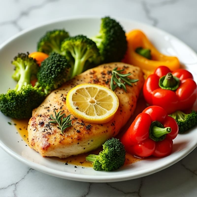 Sheet Pan Lemon Herb Chicken with Roasted Broccoli and Bell Peppers