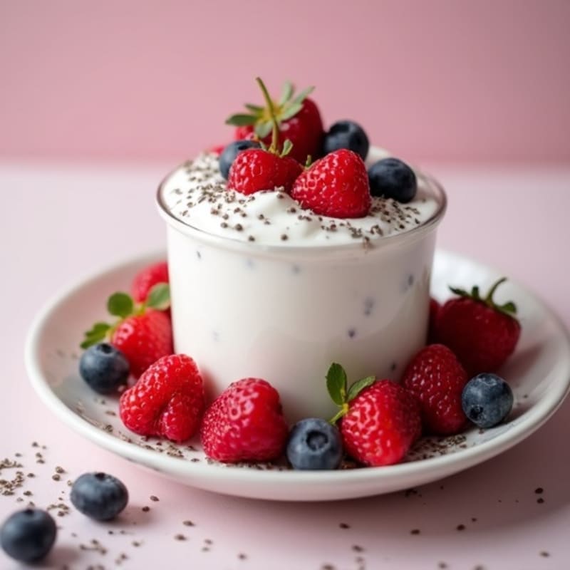 Silky Greek Yogurt Protein Mousse with Mixed Berries
