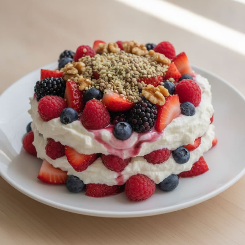 Greek Yogurt Protein Parfait with Mixed Berries