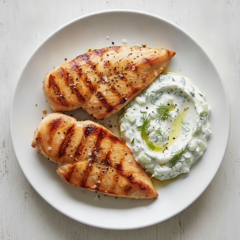 Grilled Chicken with Cucumber-Dill Tzatziki