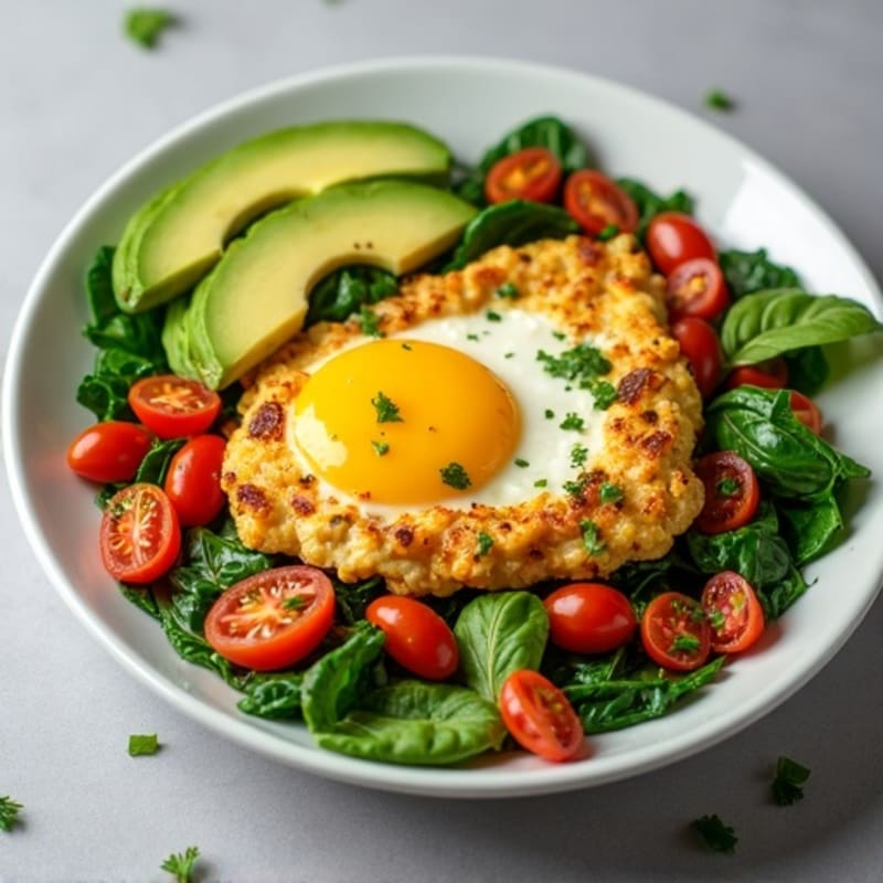 Chicken Egg White Scramble with Spinach and Tomatoes