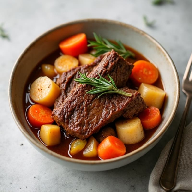 Slow Cooker Herb-Braised Beef with Root Vegetables