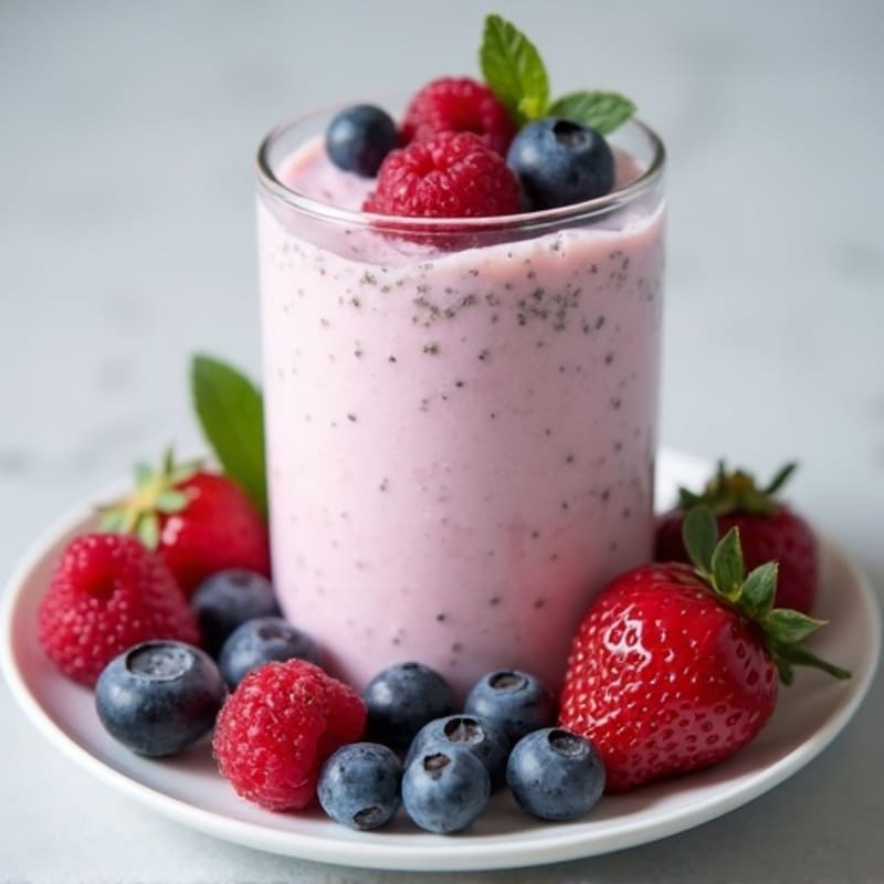 Creamy Greek Yogurt Protein Mousse with Mixed Berries