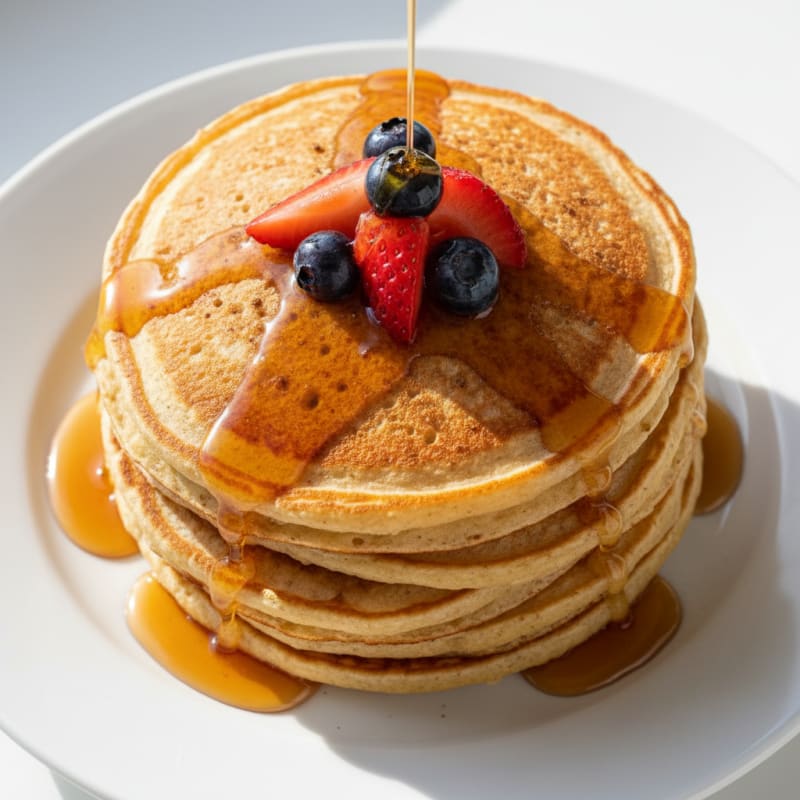 Golden Buttermilk Pancakes with Maple Glaze