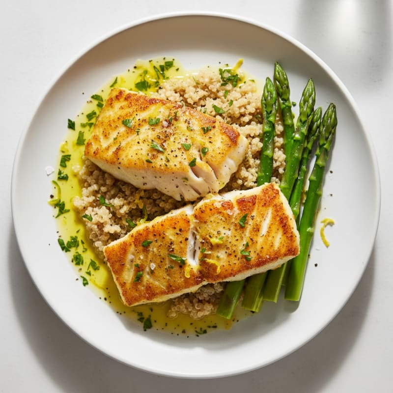 Golden Pan-Seared Cod with Zesty Lemon