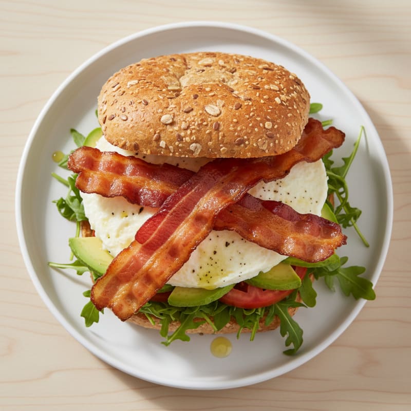 Crispy Turkey Bacon and Egg White Breakfast Sandwich