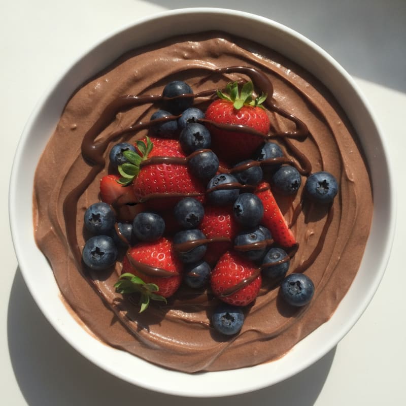 Creamy Chocolate Protein Yogurt with Berries