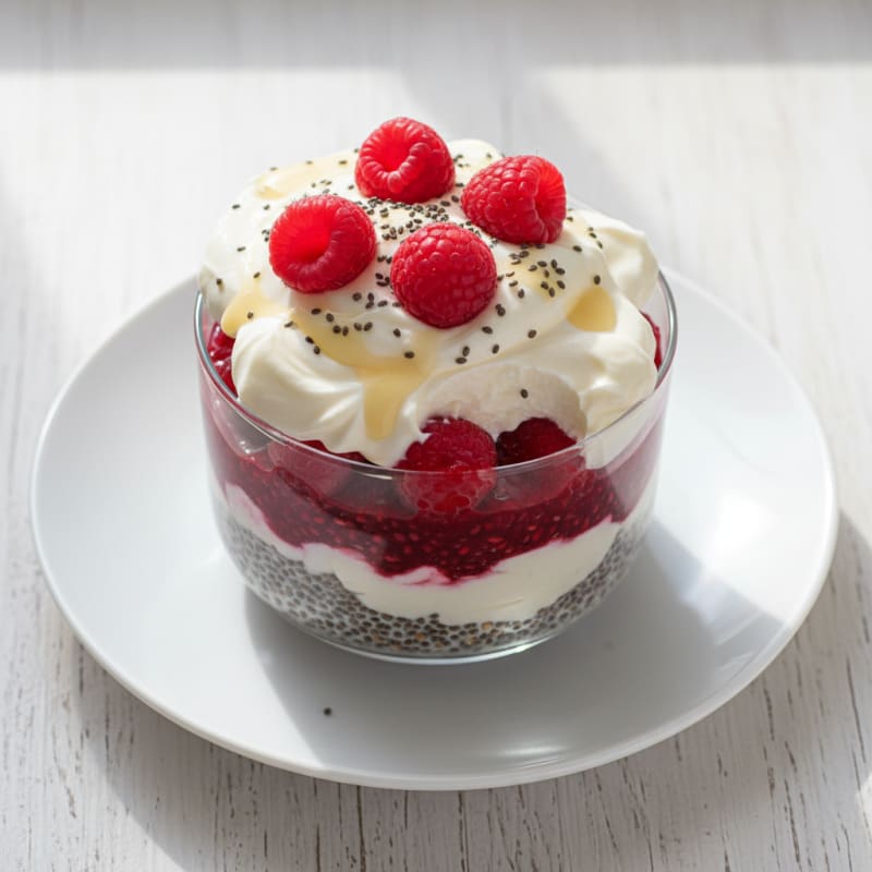 Vanilla Greek Yogurt Protein Parfait with Chia Seeds