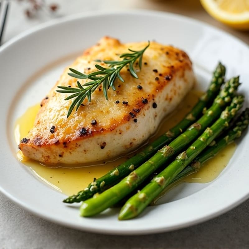 Lemon-Herb Roasted Chicken Breast with Roasted Asparagus