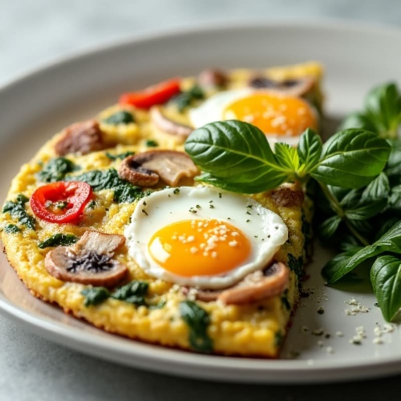 Fluffy Spinach Mushroom Egg White Frittata