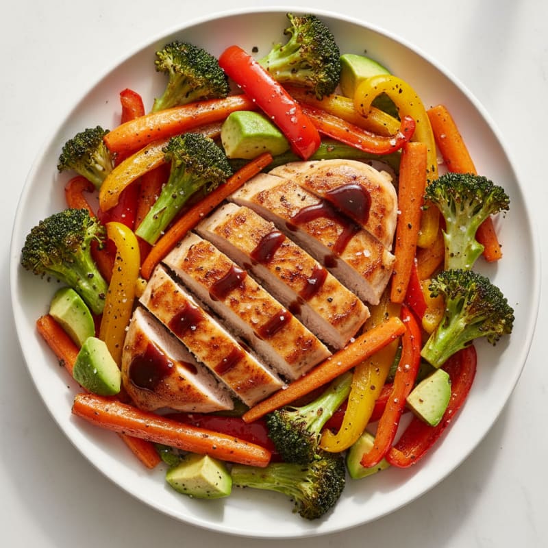 Pan-Seared Chicken with Roasted Umami Vegetables