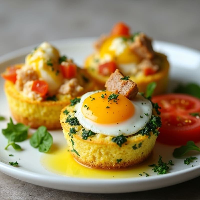 Fluffy Egg Muffins with Spinach and Feta