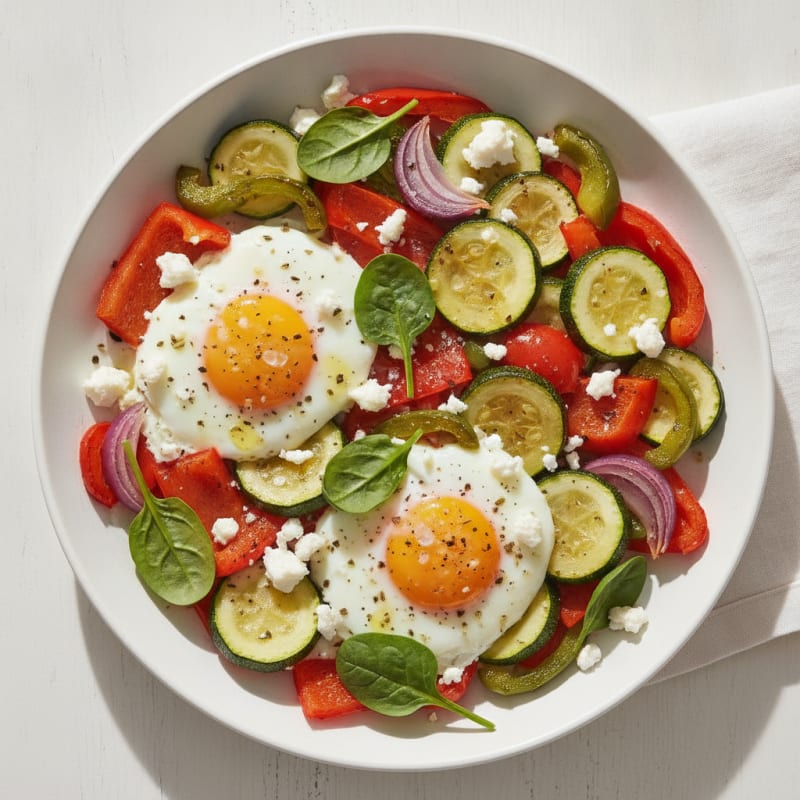 Baked Eggs with Roasted Vegetables