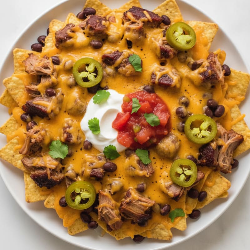 Pulled Pork Nachos with Pickled Jalapeños