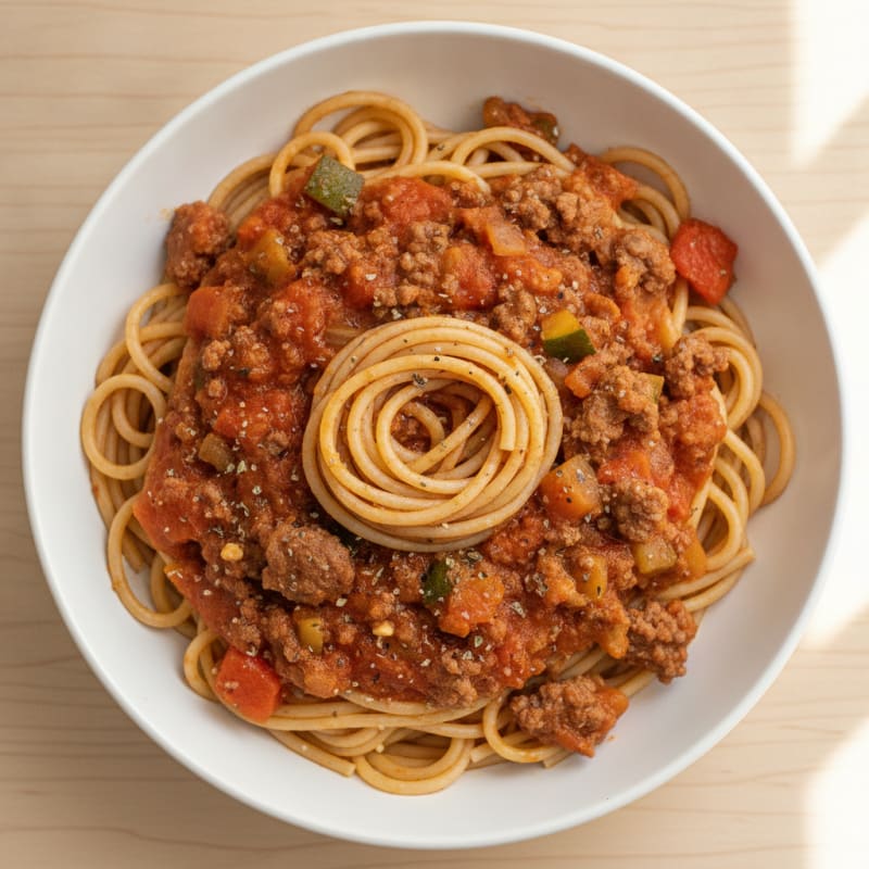 Classic Spaghetti with Rich Meat Sauce